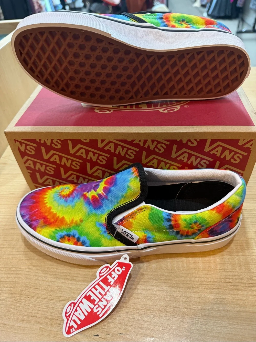Vans Kids Slip-On Sneakers — Tie-Dye Rainbow